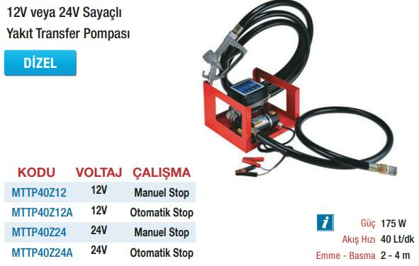 Mitapomp Sayaçlı Yakıt Transfer Pompaları(Ölçü Seçeneklerine Bakınız)