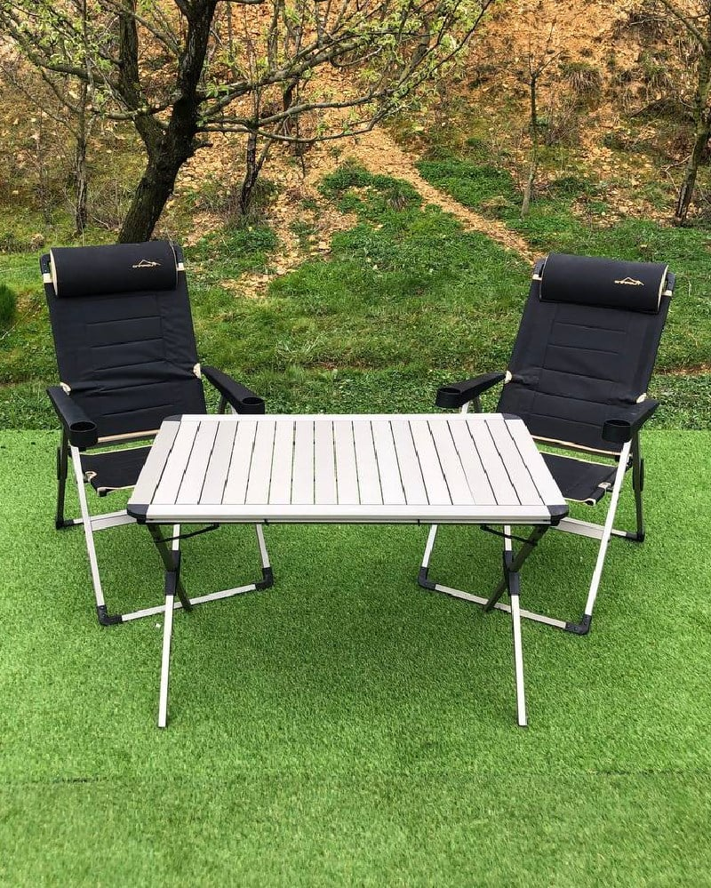 CAMPOUT Alüminyum Xxl Masa + 2 Lüx Sandalye Set