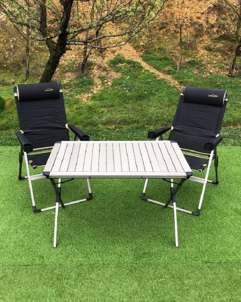 CAMPOUT Alüminyum Xxl Masa + 2 Lüx Sandalye Set