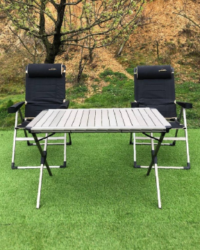 CAMPOUT Alüminyum Xxl Masa + 2 Lüx Sandalye Set