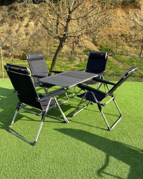 CAMPOUT Alüminyum Xxl Masa + 4 Lüx Sandalye Set