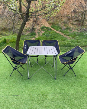 CAMPOUT Alüminyum Büyük Masa + 4 Pratik Sandalye Set