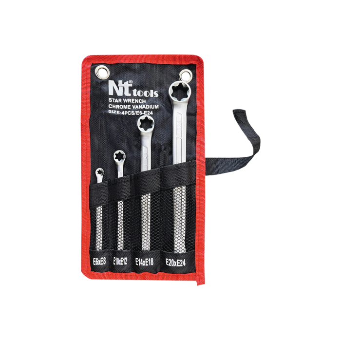 NCTA4E0624 E6...E24 4 Parça E-Torx Çift Uçlu Anahtar
