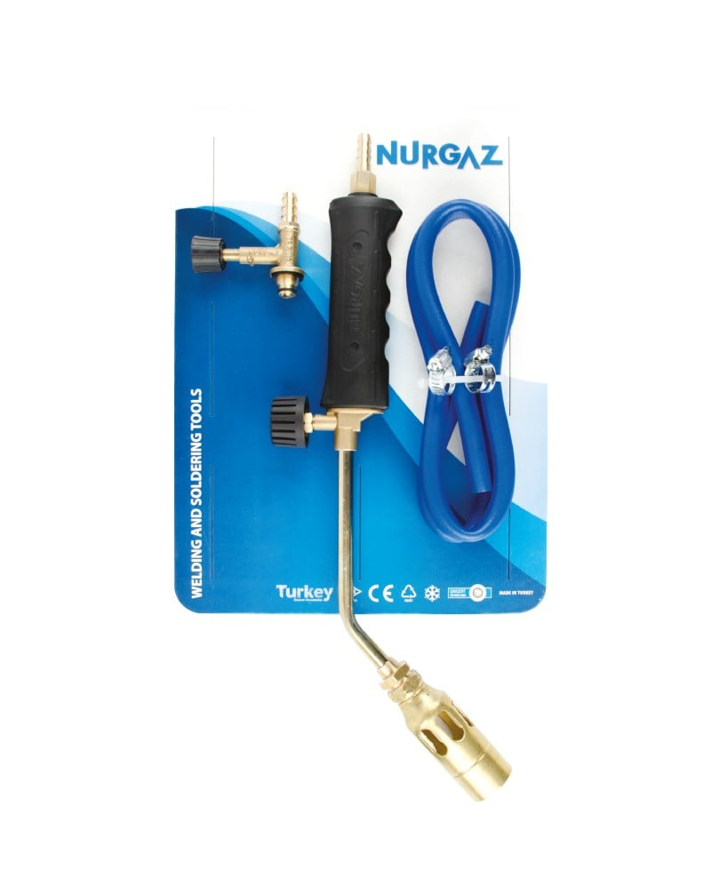 NURGAZ PROPAN TAV VE KAYNAK SETİ 32 MM BAŞLIKLI HORTUM KELEPÇE MUSLUK DAHİL