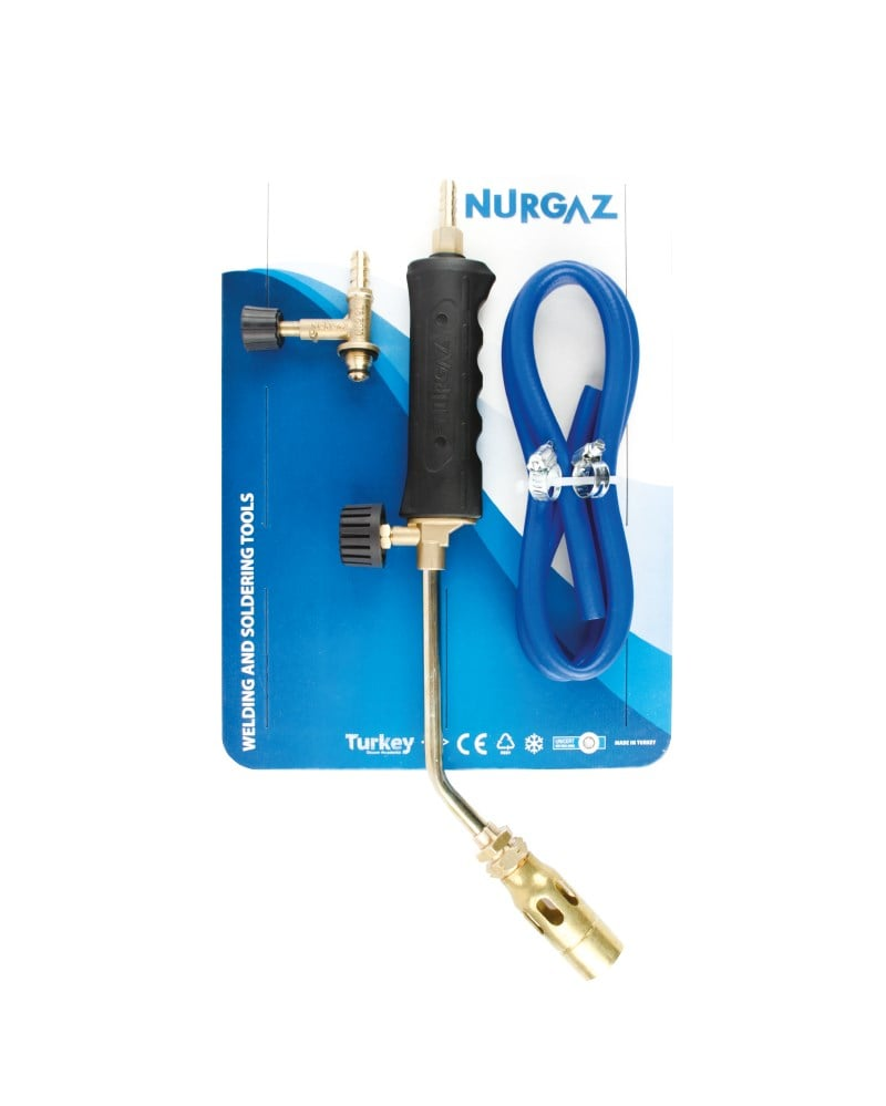 NURGAZ PROPAN TAV VE KAYNAK SETİ 28 MM BAŞLIKLI HORTUM KELEPÇE MUSLUK DAHİL