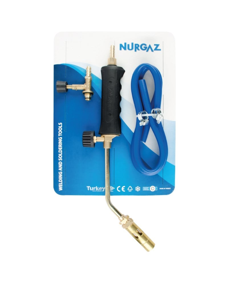 NURGAZ PROPAN TAV VE KAYNAK SETİ 22 MM BAŞLIKLI HORTUM KELEPÇE MUSLUK DAHİL
