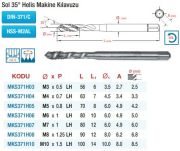 Maier DIN 371 Sol 35° Helis Kanal - Metrik - HSS Makine Kılavuzları  (Ölçü Seçeneklerine Bakınız)