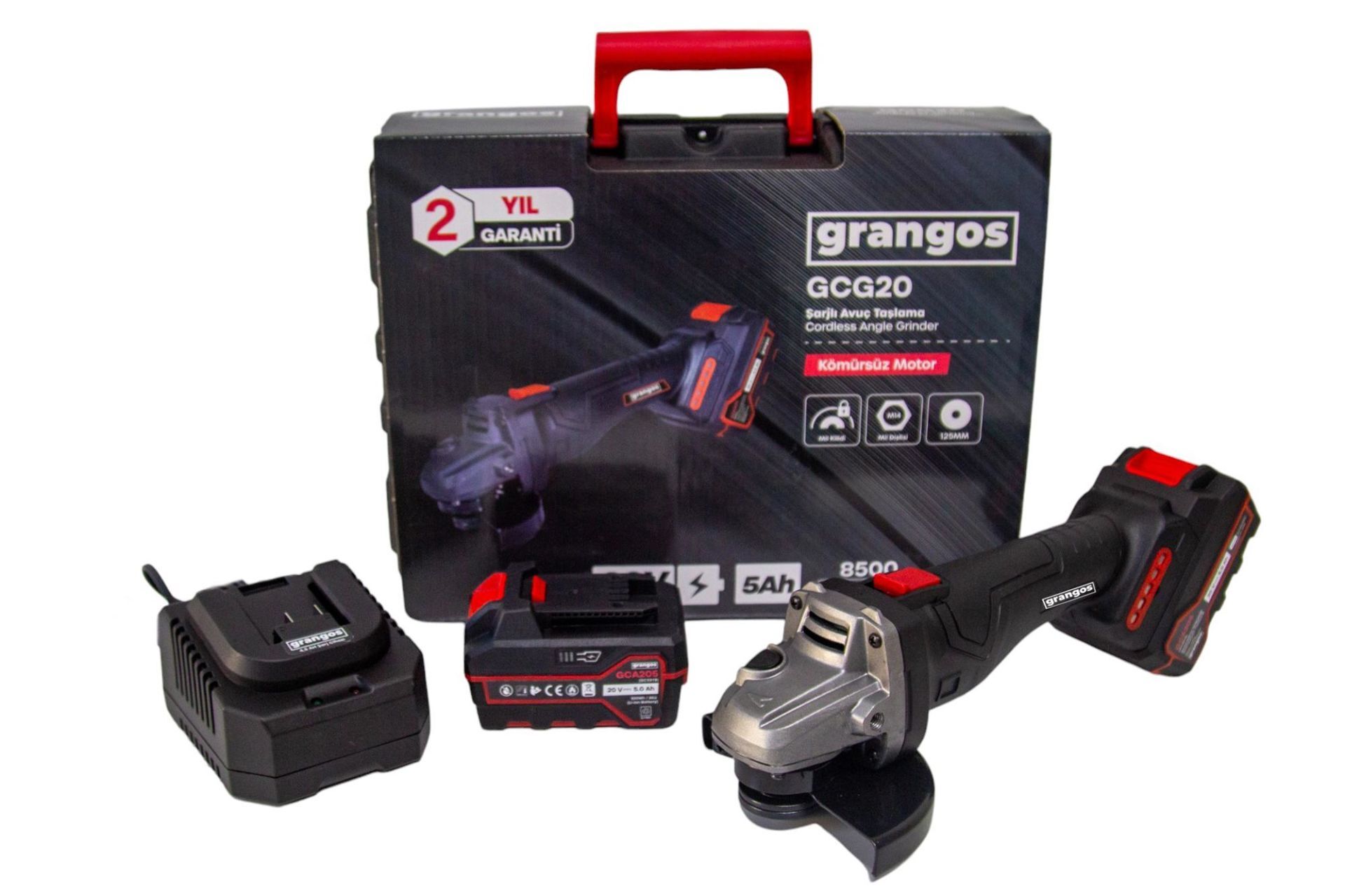 Grangos GCG20-F2 20V 5 Ah Çift Akülü Avuç Taşlama