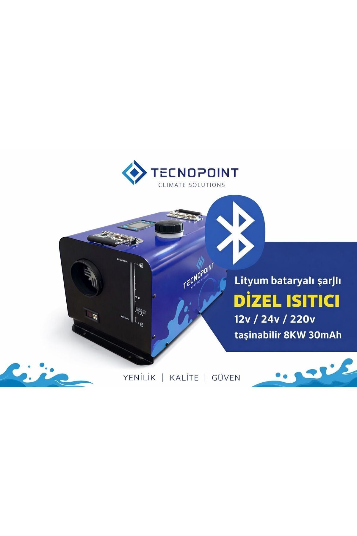 Tecnopoint 8kw Taşınabilir Lityum Akülü Webasto Tipi Dizel Isıtıcı