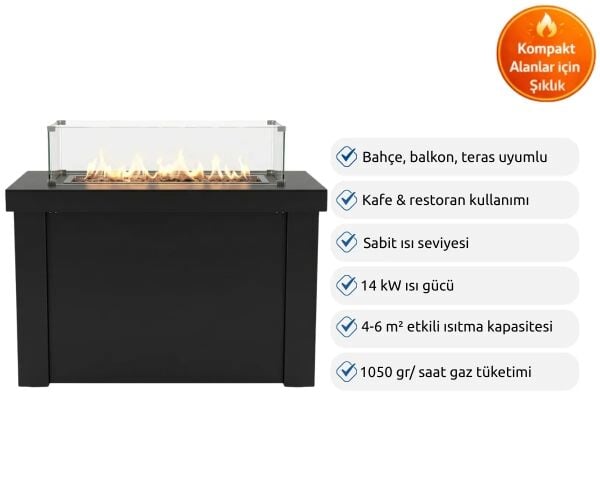 Aygaz Lhotse 960 LR Dış Mekan Isıtıcı Lav Taşlı - Kılıf Hediyeli
