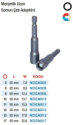 NT Tools Manyetik Uzun Somun Çatı Adaptörleri (Ölçü Seçeneklerine Bakınız)