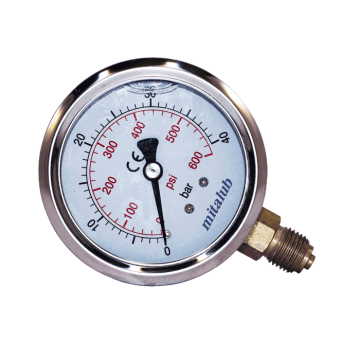 Mitalub Gliserinli Paslanmaz Alttan Manometreler (Ölçü Seçeneklerine Bakınız) 100mm x 60bar