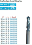 Maier DIN 6539 Komple Karbür - Tialn Kaplı Kısa Silindirik Saplı Matkap Uçları(Ölçü Seçeneklerine Bakınız)
