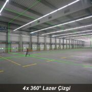KOBB KBL35GTP Profesyonel Li-ion Şarjlı 4X360⁰ Otomatik Hizalamalı Yeşil Çapraz Çizgi Lazer Distomat+Tripod