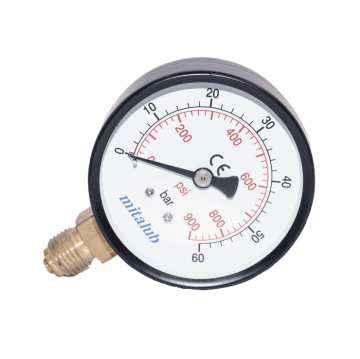 Mitalub Metal Gövde Alttan Manometreler  (Ölçü Seçeneklerine Bakınız) 50mm x 40bar