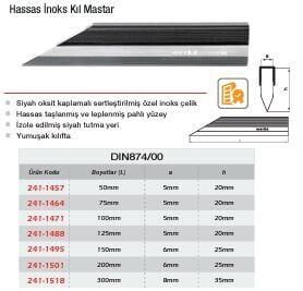 Werka Inox Kıl Mastar DIN874/00 (Ölçü Seçeneklerine Bakınız) 200mm