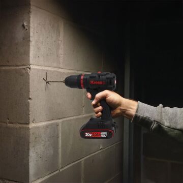 Kress KUC30.1 20Volt/2.0Ah Li-ion 60Nm Çift Akülü Kömürsüz Profesyonel Şarjlı Darbeli Matkap