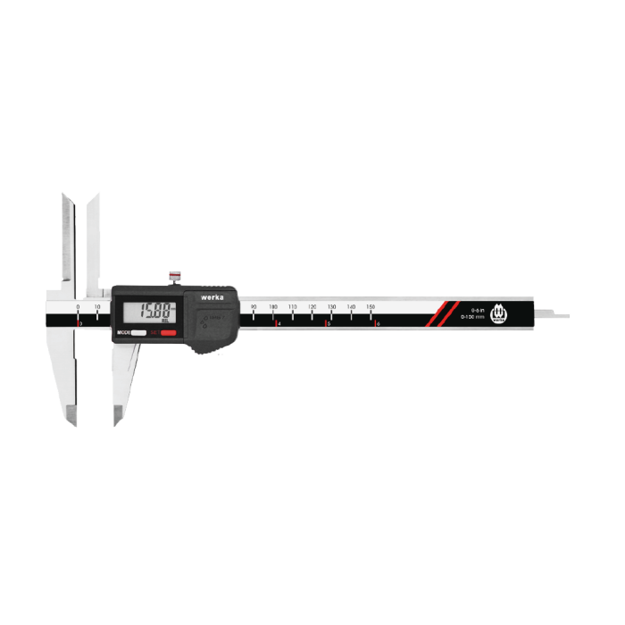 Werka Uzun Üst Çeneli Dijital Kumpas (Ölçü Seçeneklerine Bakınız)