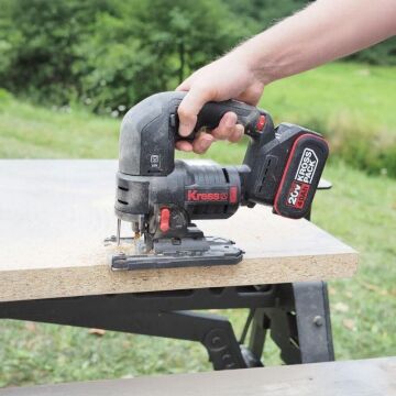 Kress KUE26 20Volt 4.0Ah Li-ion Çift Akülü Profesyonel Kömürsüz Devir Ayarlı Şarjlı Dekupaj Testere