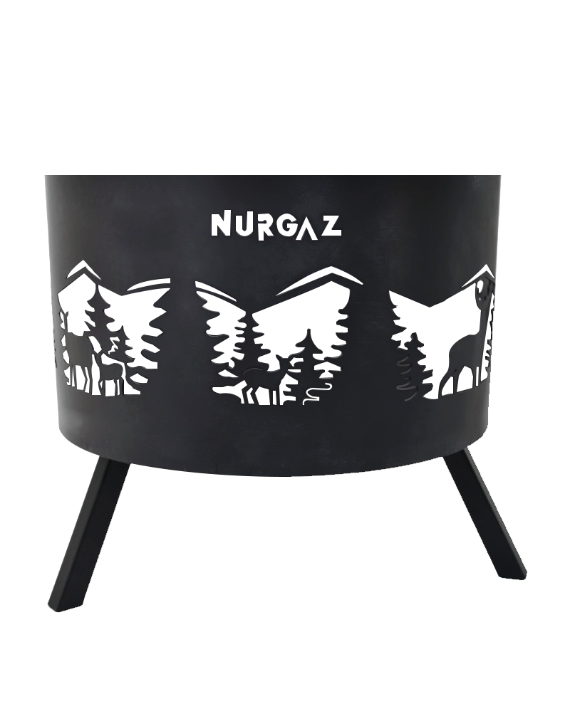 NURGAZ ORMAN ŞÖMİNESİ GEYİK DESEN