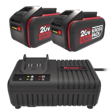 Kress KAD22 20Volt 6.0Ah Kross Pack Li-ion Çift Akü ve Akü Şarj Cihazı