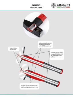 OSCA 1000 Gr Fiber Saplı Çekiç