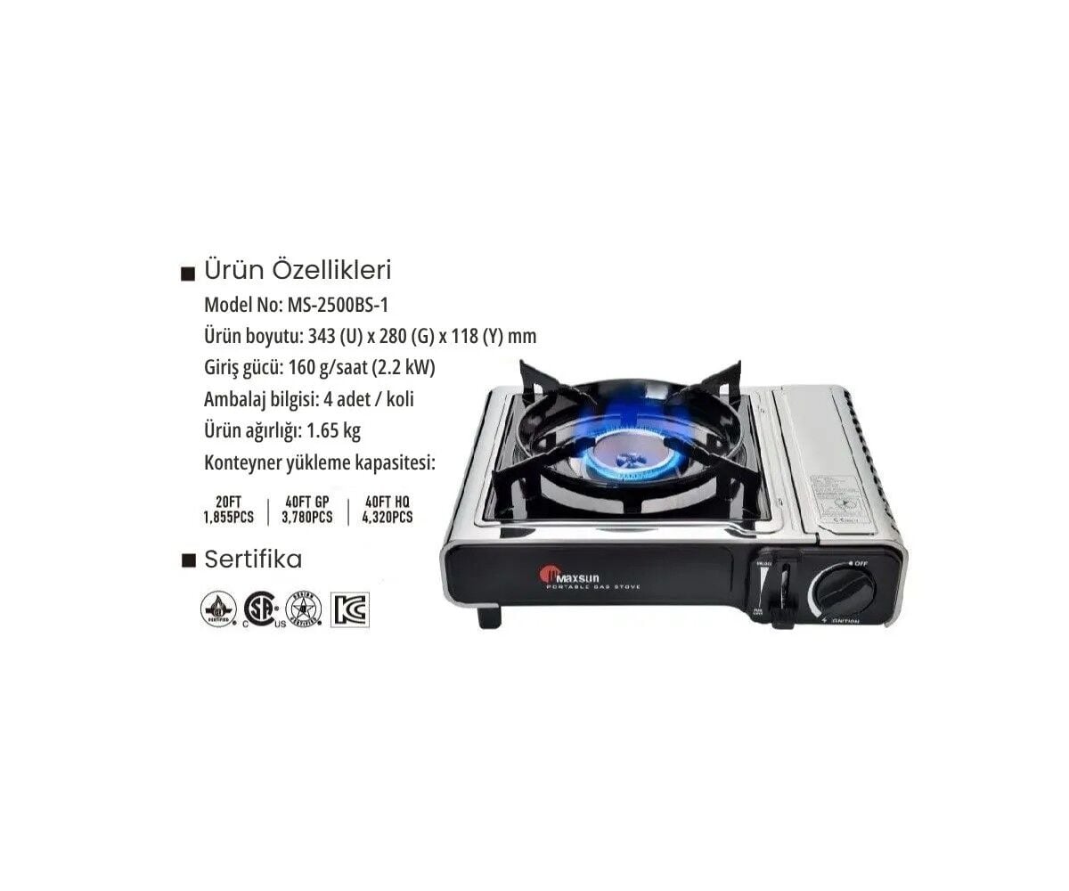 Aygaz MS-2500BS-1 FSD Kamp Tipi Premium Kartuşlu Ocak