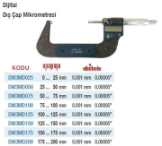 DW Measuring Dijital Metal Dış Çap Mikrometreleri(Ölçü Seçeneklerine Bakınız)