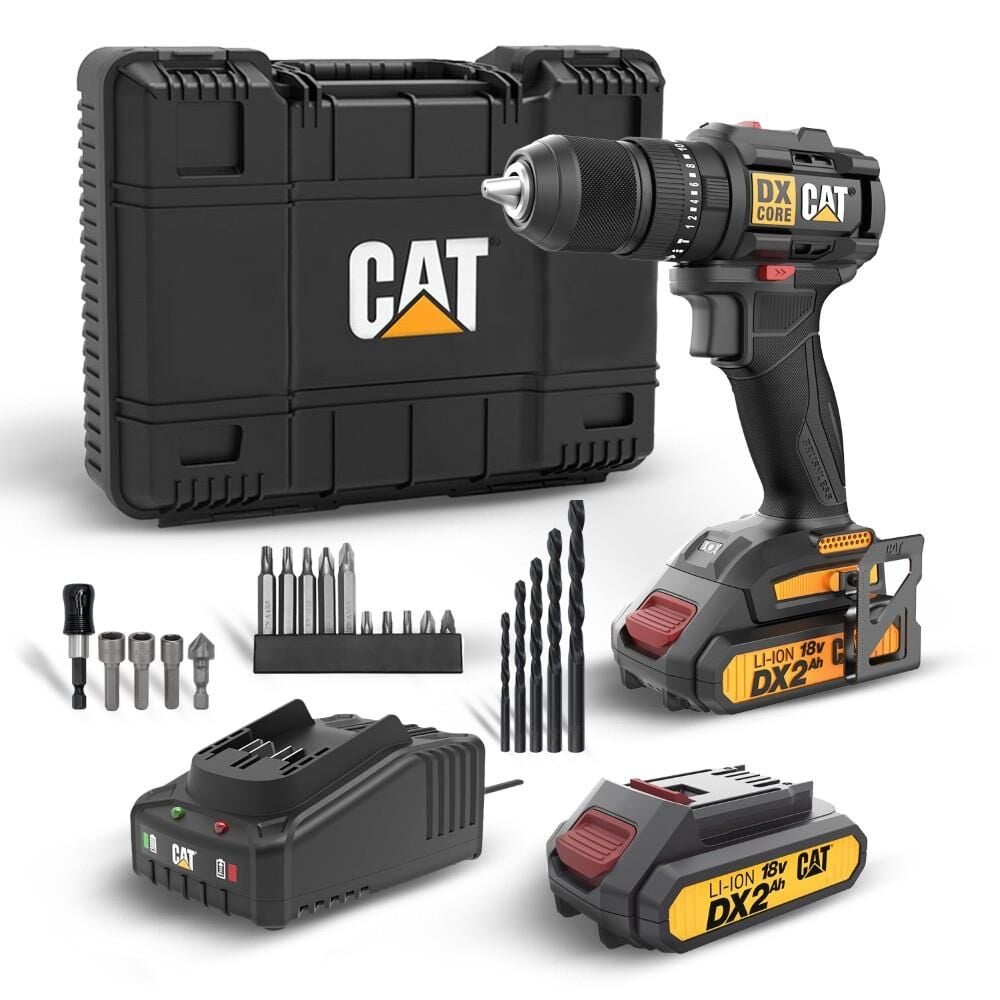 Cat CAT DX1010.1 18Volt 2.0Ah Li-ion Çift Akülü Kömürsüz Profesyonel Şarjlı Darbeli Matkap + 20 Parça Delme Vidalama Uç Seti En Ucuz Fiyatları ve Özellikleri