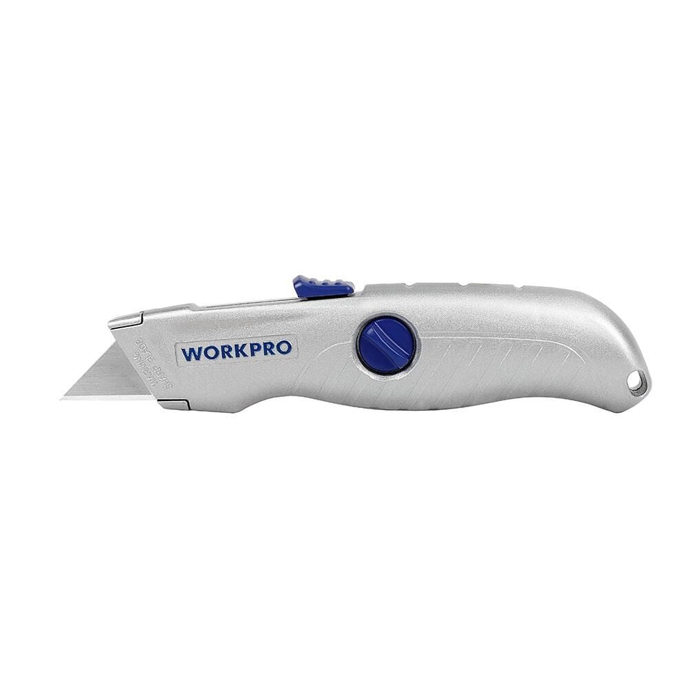 Workpro WORKPRO WP213007 Alüminyum Gövde Otomatik Geri Çekilebilir Rötuş Maket Bıçağı En Ucuz Fiyatları ve Özellikleri