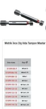 Werka Metrik İnce Diş Tampon Mastar (Ölçü Seçeneklerine Bakınız) M5x0.5