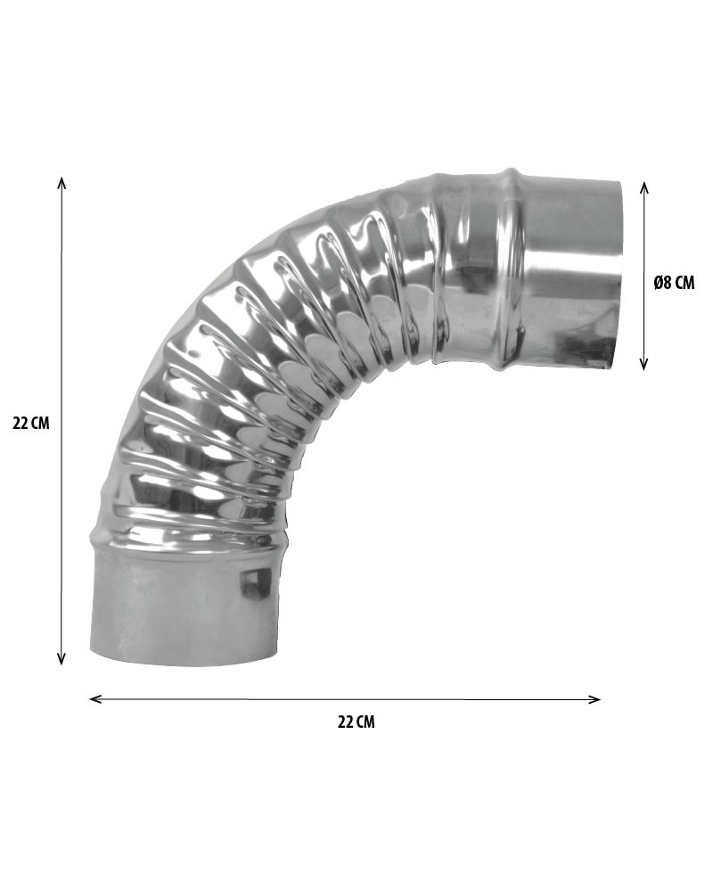 PASLANMAZ SOBA DİRSEĞİ 90 DERECE