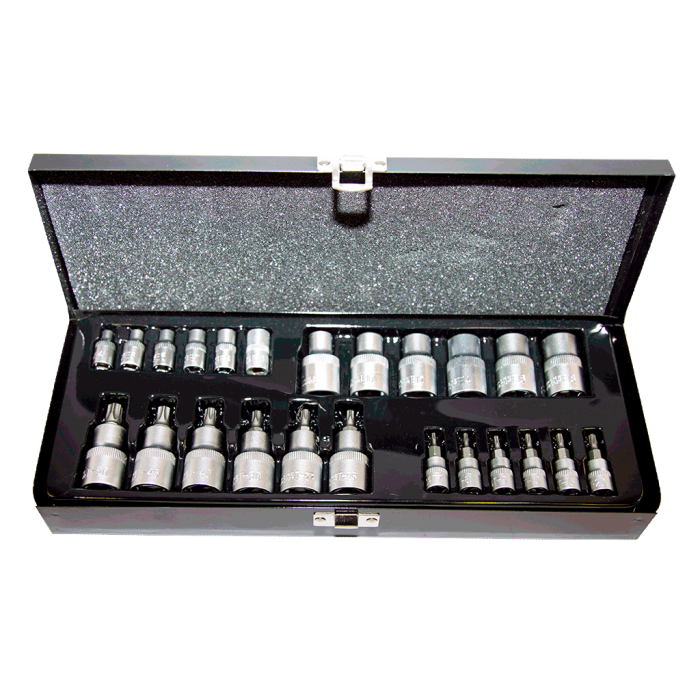 NT Tools NCSET1412E 25Prç. 1/4''ve1/2''CR-V Torx ve E Tipi Torx Lokma Seti