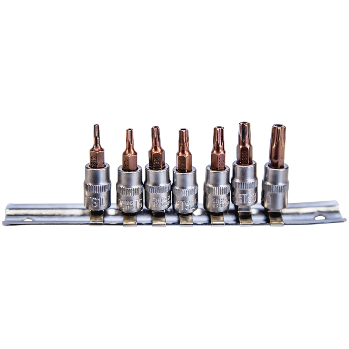 NT Tools NCSET14S 7 Parça 1/4'' CR-V Star Delikli Torx Lokma Seti
