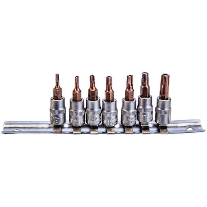 NT Tools NCSET14S 7 Parça 1/4'' CR-V Star Delikli Torx Lokma Seti