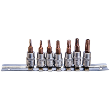 NT Tools NCSET14S 7 Parça 1/4'' CR-V Star Delikli Torx Lokma Seti