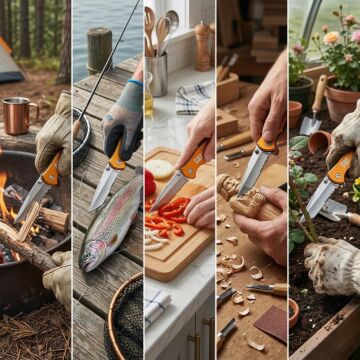 CAT DA980011 Kemer Askı Kancalı Cam Kırma Uçlu Katlanabilir 17CM Paslanmaz Çelik Sarı Kamp Çakısı