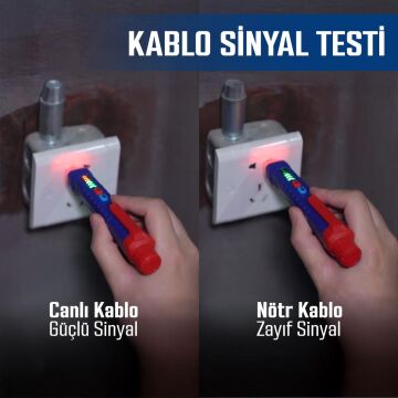 WORKPRO WP295004 12-1000 Volt AC Yüksek Hassasiyetli Profesyonel Voltaj Dedektörü