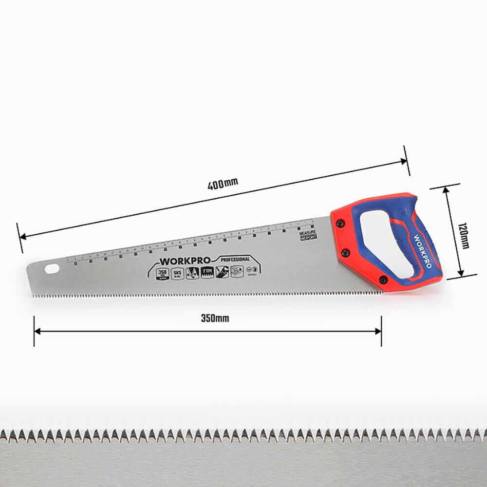 WORKPRO WP215035 350mm SK5 7 TPI Ağır Hizmet Tipi El Testeresi