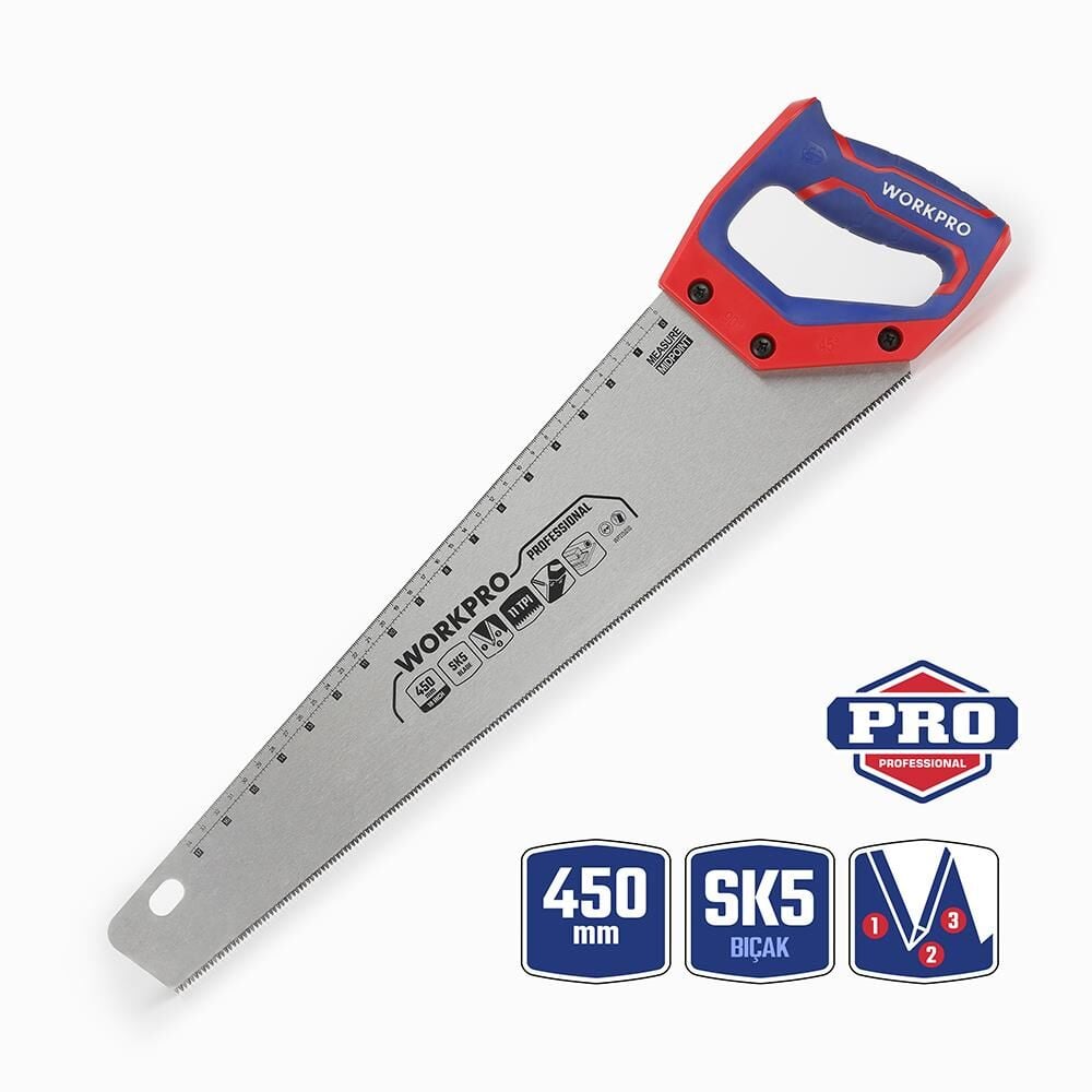 Workpro WORKPRO WP215010 450mm SK5 11 TPI Ağır Hizmet Tipi El Testeresi En Ucuz Fiyatları ve Özellikleri
