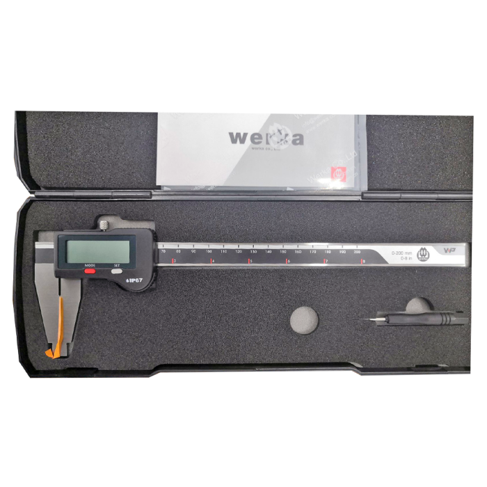 Werka W2243-200 IP67 Büyük Çene Dijital Kumpas 200x0.01mm